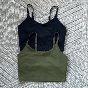 2-pack Athleta elation v-neck longline bras - small D/DD